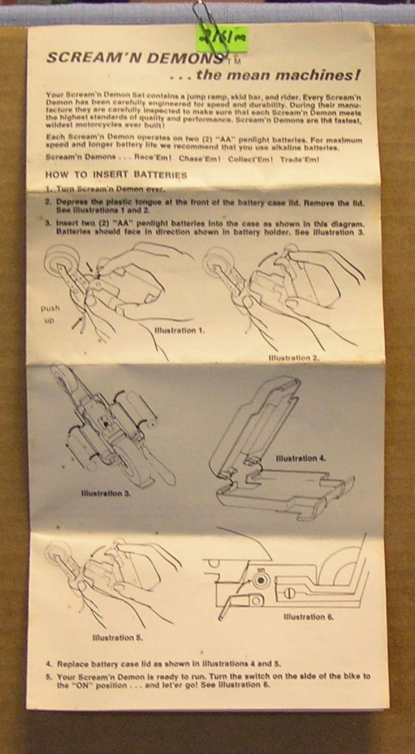 Vintage Hasbro Scream 'n Demons brochure: Vintage Hasbro Scream 'n Demons the mean machines brochure est. value $20.00-$25.00