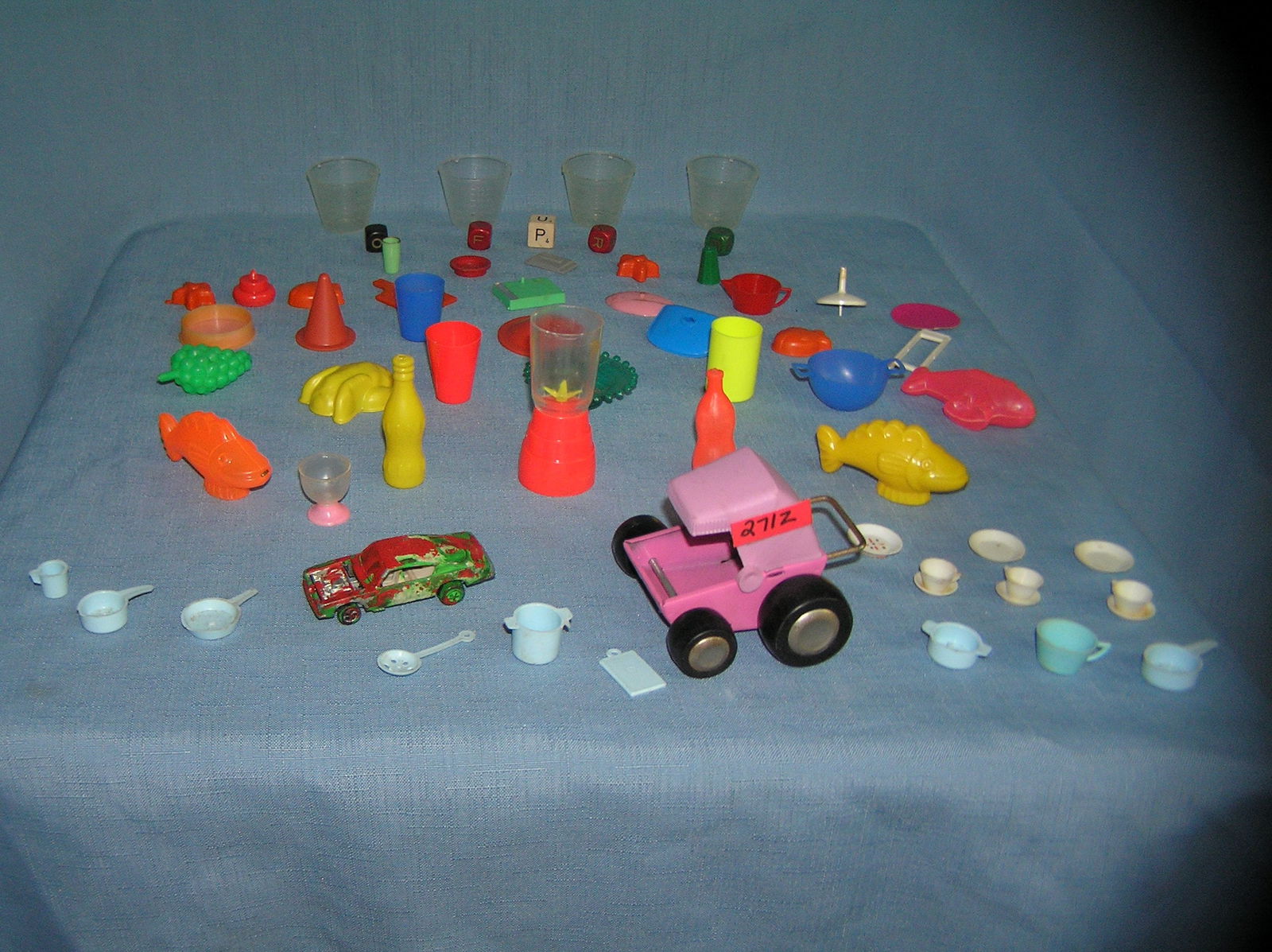 Group of collectible toys and miniatures: Group of collectible toys and miniatures this group also includes a Buddy L and a Hot Wheels repainted Barracuda car est. value $40.00-$50.00