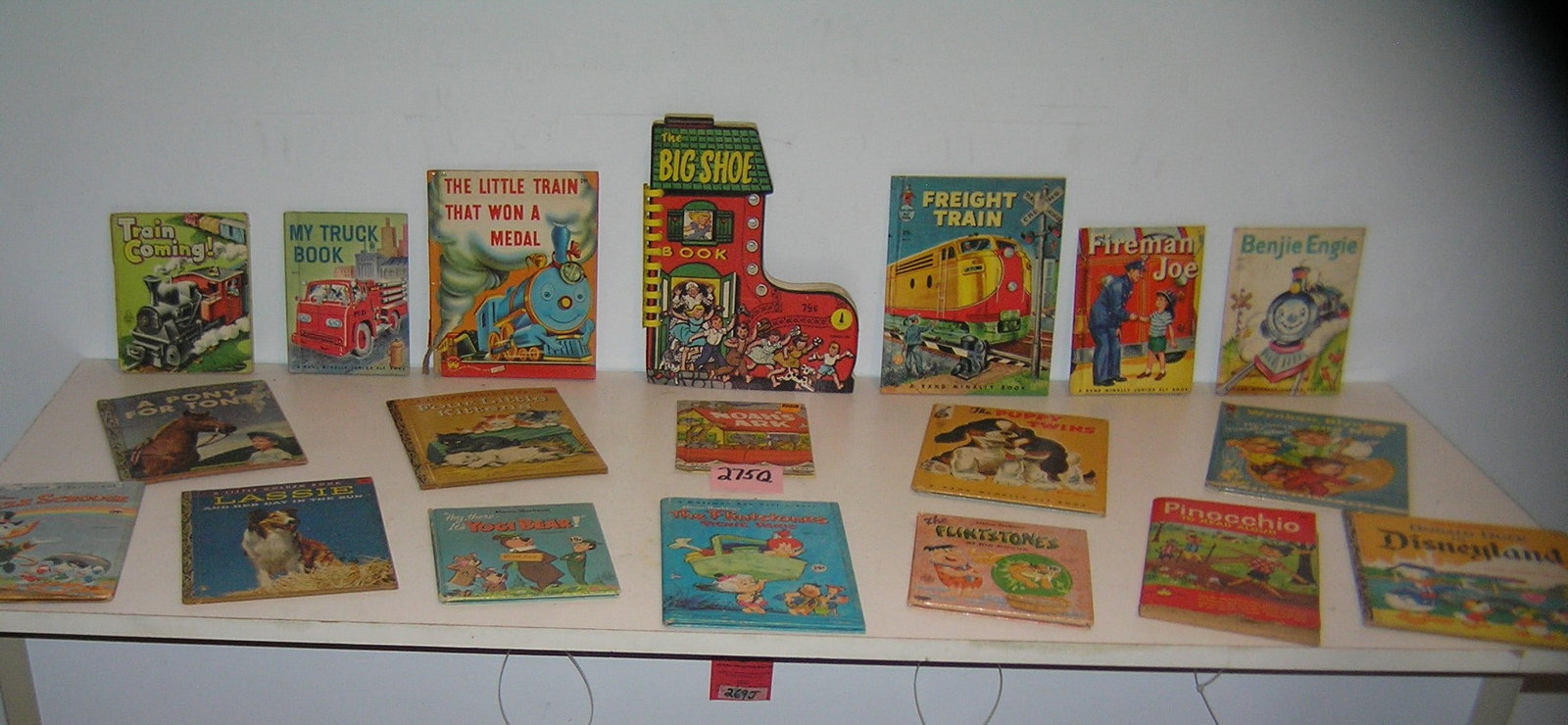 Large collection of great early children's books: Large collection of great early children's books includes firemen, trains Big Shoe, Noah's Ark, puppies, Kittens, Yogi Bear, Flintstones, Disney and much more and more est. value $200.00-$250.00