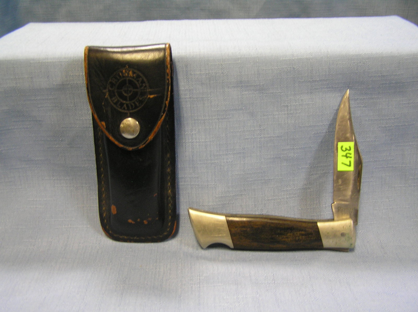 Early Crossman pocket knife: Early Crossman pocket knife with original leather case est. value $200.00-$225.00