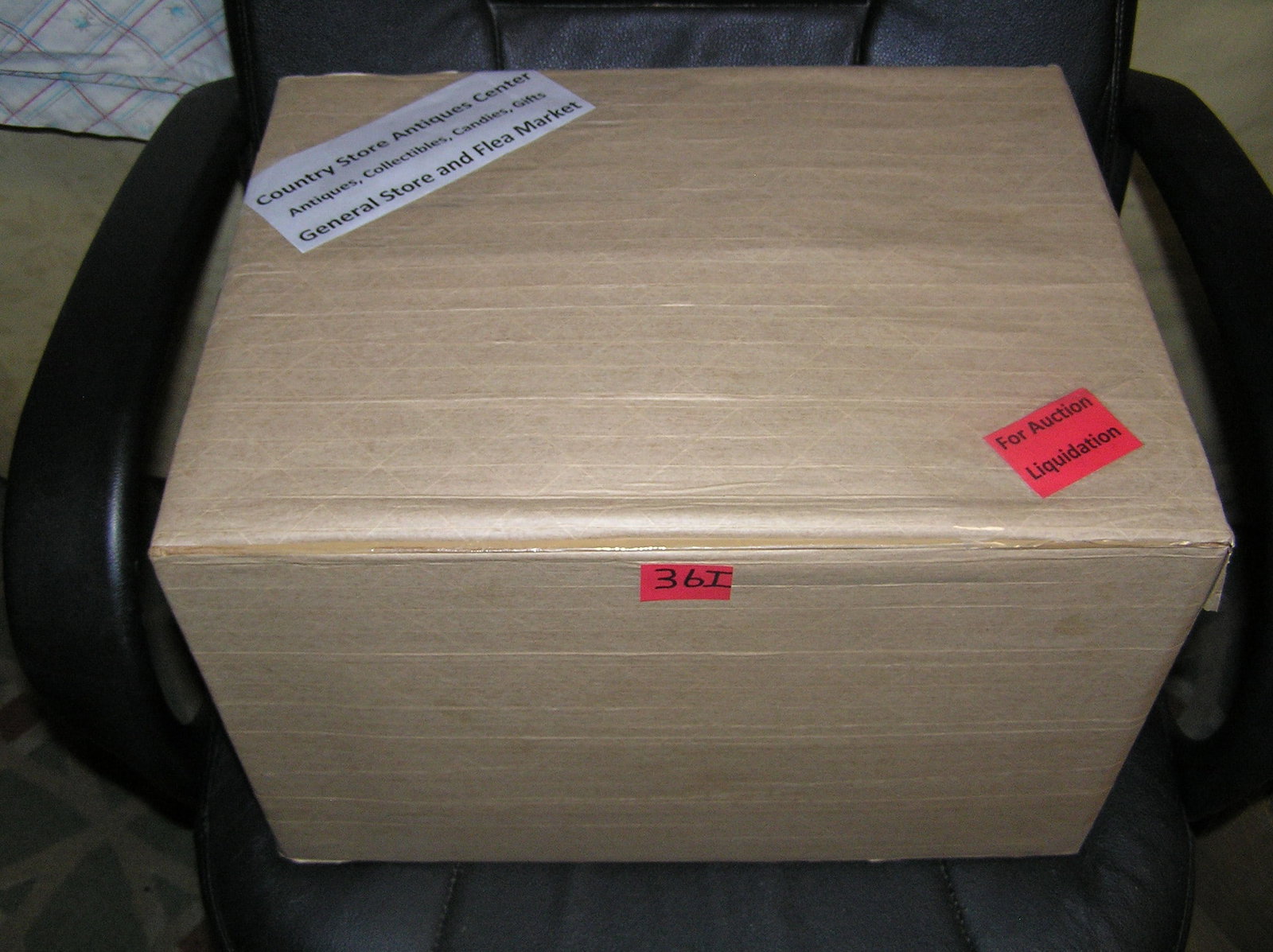 Moving and Storage Company mystery box lot: Moving and Storage Company mystery box lot marked The Country Store Antiques Center: Antiques, Collectibles, Candies, Gifts, General Store and Flea Market part of a moving and storage company seized o