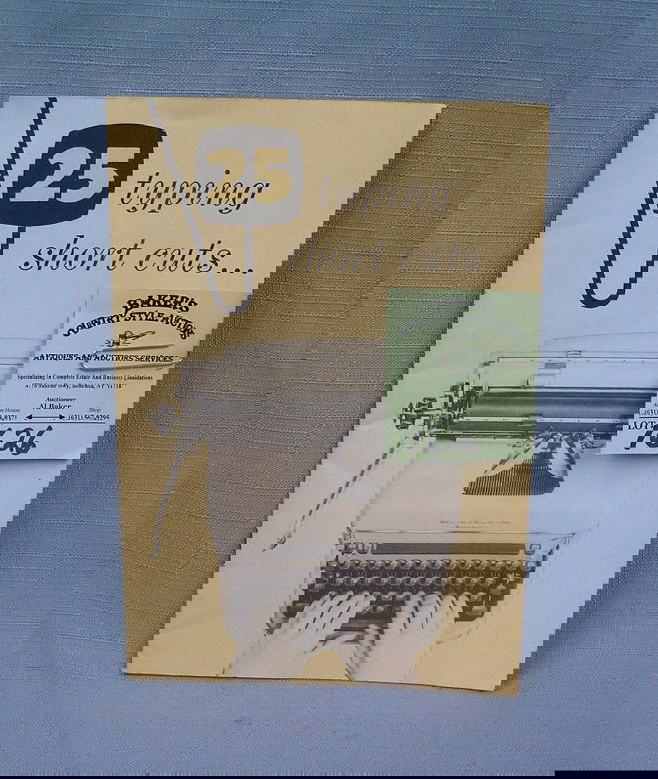 Vintage typewriting shortcuts booklet: Vintage typewriting shortcuts booklet est. value $25.00-$30.00