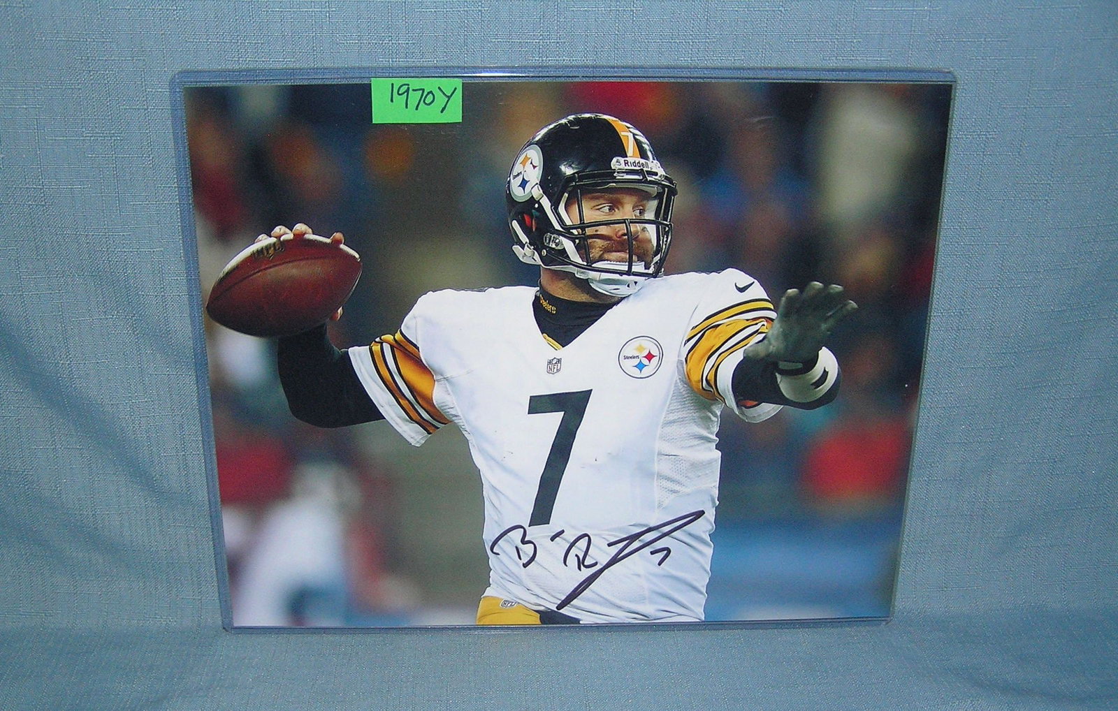 Ben Roethlisberger autographed 8 inch by 10 inch photo: Ben Roethlisberger autographed 8 inch by 10 inch photo est. value $150.00-$200.00