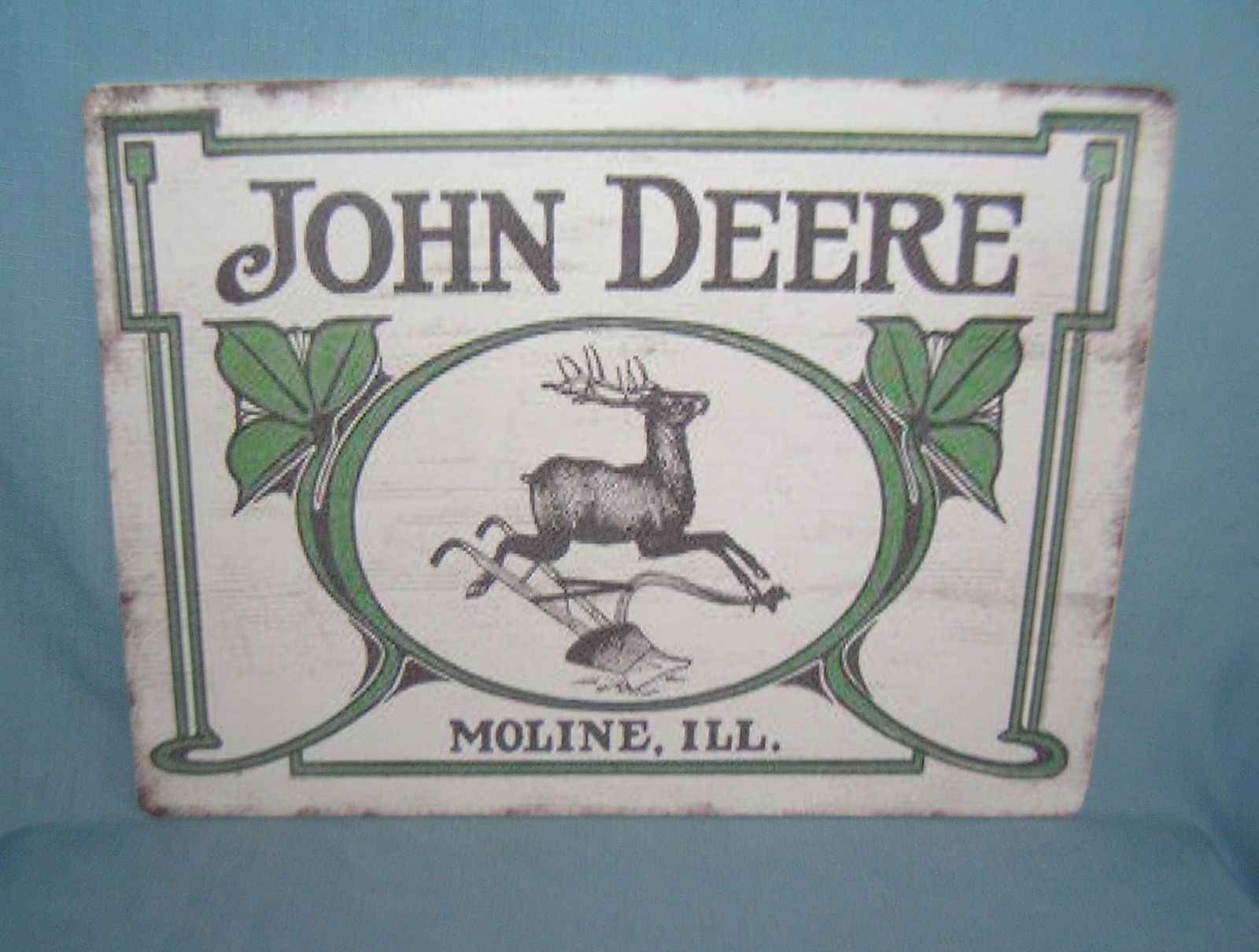 John Deere tractor retro style advertising sign printed on PVC hard board12x16: John Deere tractor retro style advertising sign printed on PVC hard board12x16 est. value $50.00-$60.00