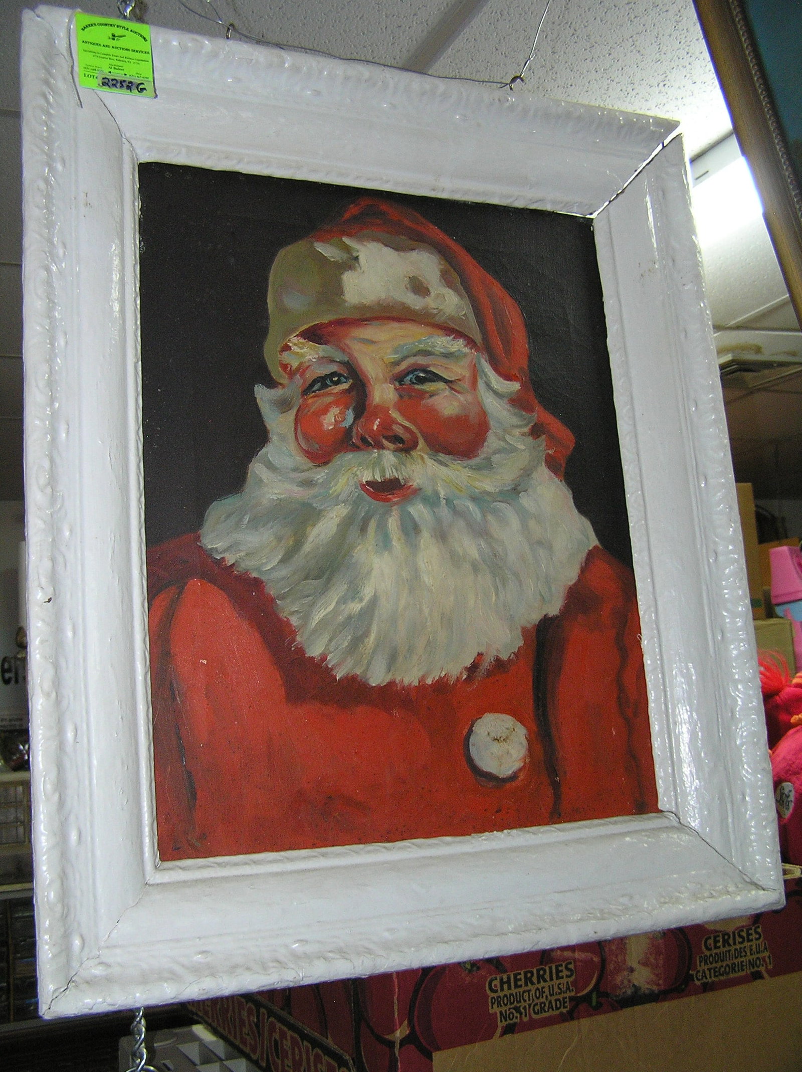 Antique Santa Claus oil on canvas painting: Antique Santa Claus oil on canvas painting est. value $600.00-$650.00