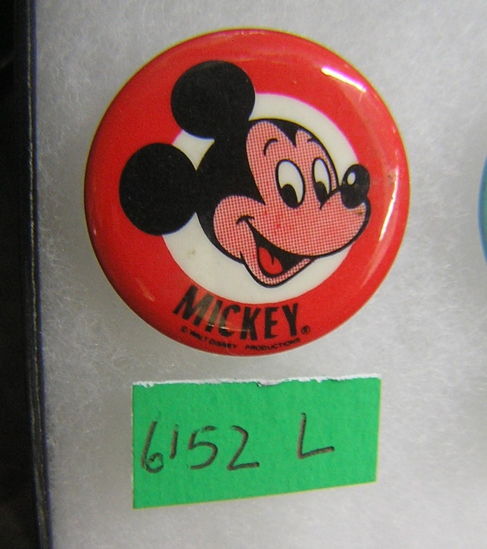 Vintage Mickey Mouse button: Vintage Mickey Mouse button Walt Disney Productions est. value $20.00-$25.00