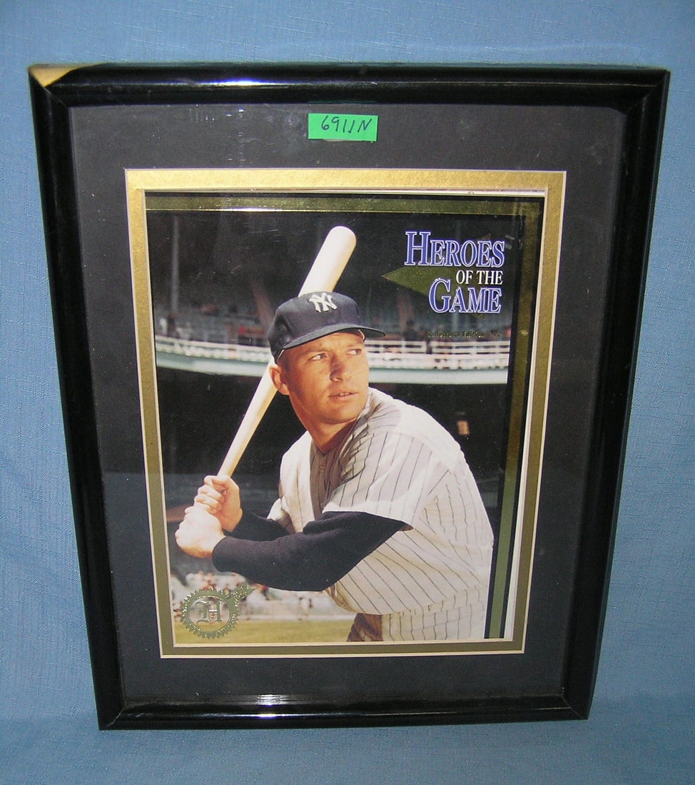 Mickey Mantle heros of the game framed NY Yankees sports piece: Mickey Mantle heros of the game framed NY Yankees sports piece est. value $45.00-$50.00