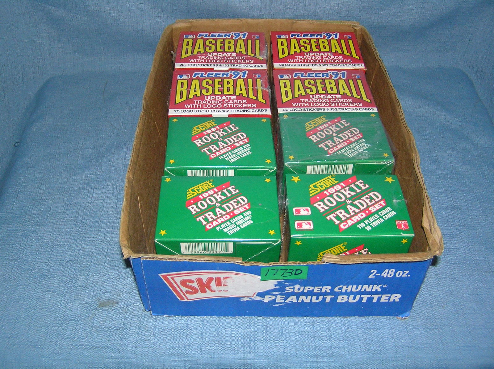 Box Full Of Fleer And Score Traded Factory Sealed Baseball Card Sets