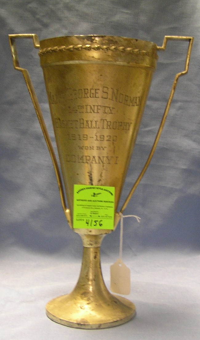 Antique silver plated military presentation trophy: Antique 15 inch silver plated military presentation trophy $300.00-$350.00
