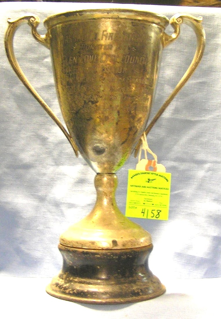 Antique silver plated fire department presentation trophy: Antique 13 inch silver plated fire department presentation trophy $350.00-$400.00