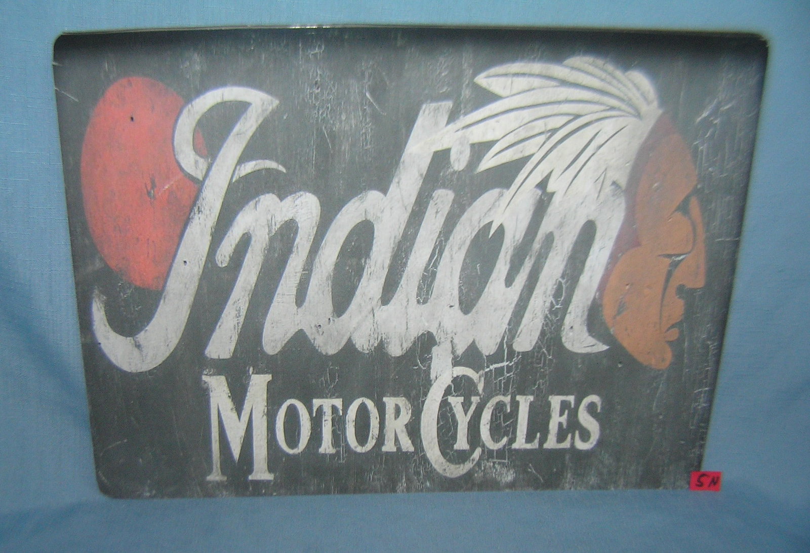 Indian Motorcycle retro style advertising sign printed on PVC hard board: Indian Motorcycle 12 by 16 inches retro style advertising sign printed on PVC hard board these signs are auctioned for there decorative and display purposes est. value $45.00-$60.00
