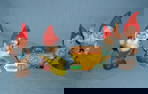 Group of 4 vintage painted gnomes