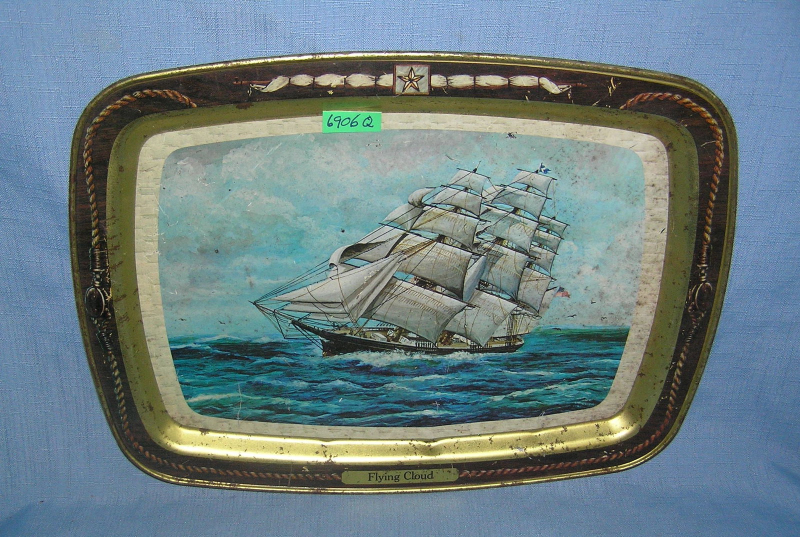 Flying cloud clipper ship all metal tray: Flying cloud clipper ship all metal tray est. value $35.00-$50.00