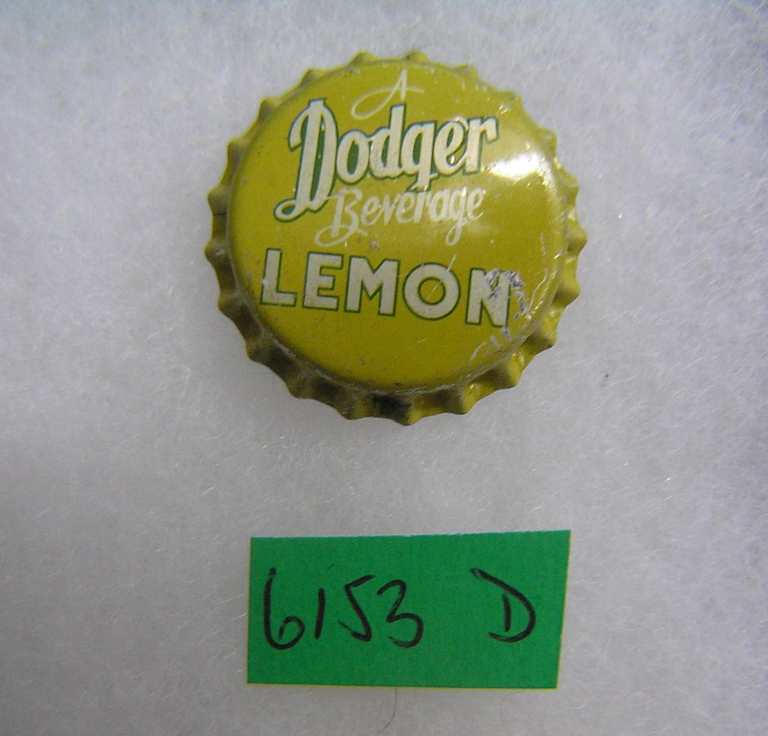 Dodger lemon soda cap: Dodger lemon soda cap est. value $25.00-$30.00