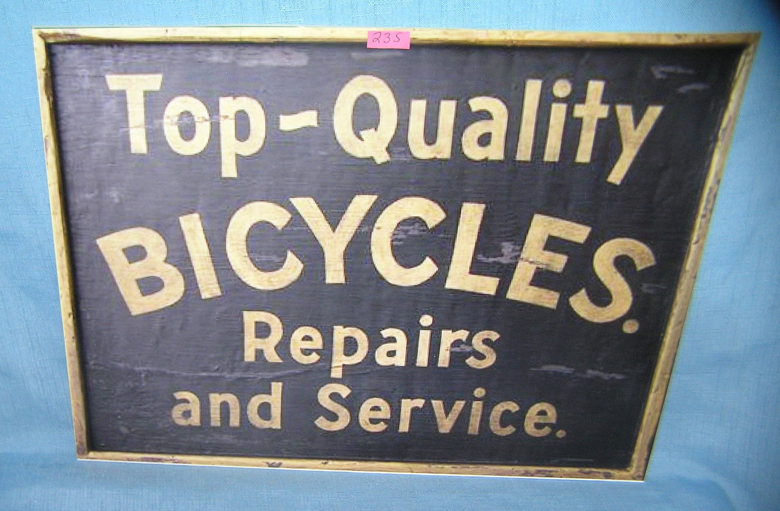 Top quality bicycles repairs & service retro style sign: Top quality bicycles repairs and service retro style advertising sign printed on PVC hard board12 inches by 16 inches est. value $50.00-$60.00