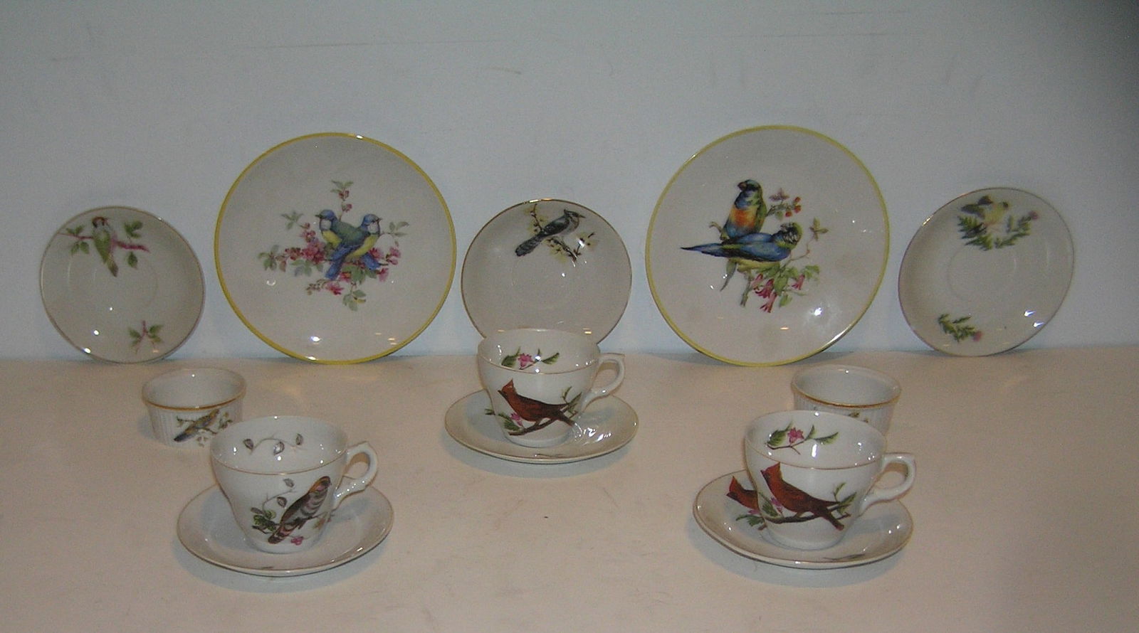Group of bird decorated china pieces: Group of bird decorated china pieces 13 pieces total includes JKW Western Germany, Pilliuvy France est. value $150.00-$175.00