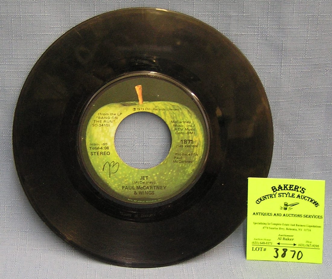 Paul McCartney and Wings 45 rpm record: Vintage Paul McCartney and Wings 45 rpm record on Apple est. value $15.00-$20.00