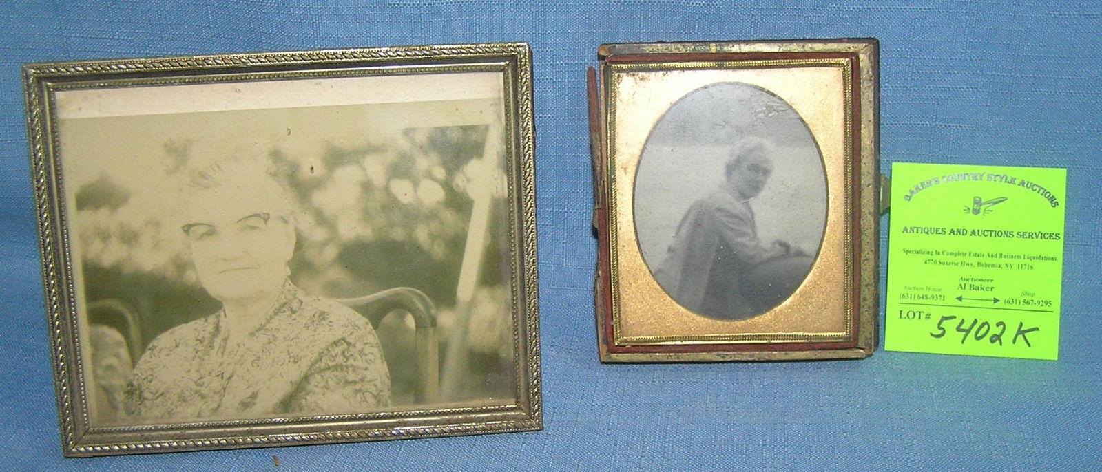 Pair of vintage picture frames with images: Pair of vintage picture frames with images one condition as found est. value $75.00-$100.00