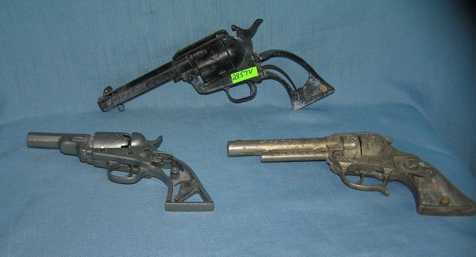 Group of 3 early Heavy cast Metal Toy Guns: Group of 3 Great early Heavy cast Metal Toy Guns value $150.00-$200.00