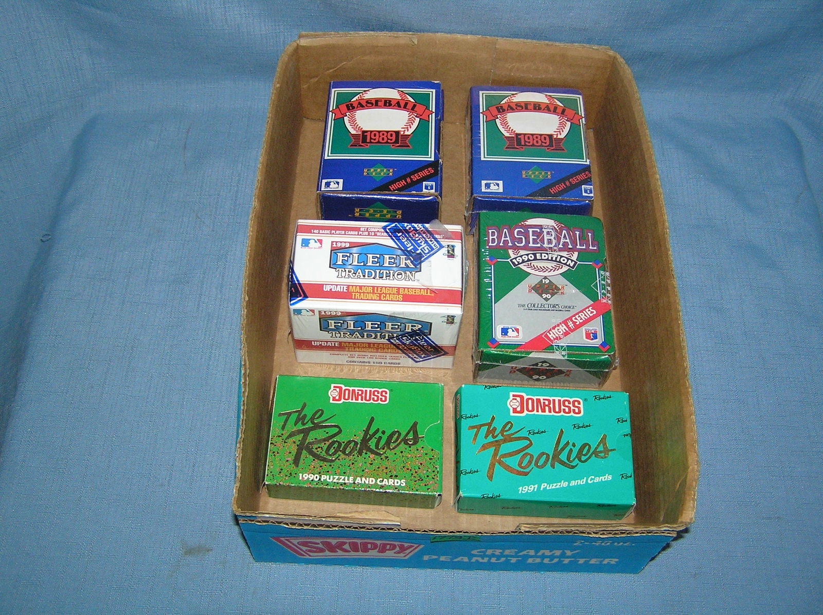Box full of Fleer, Donruss and Upperdeck factory sealed updated traded card sets: Box full of Fleer, Donruss and Upperdeck factory sealed updated traded card sets with high number series and rookies including all stars and rookies est. value $200.00-$225.00