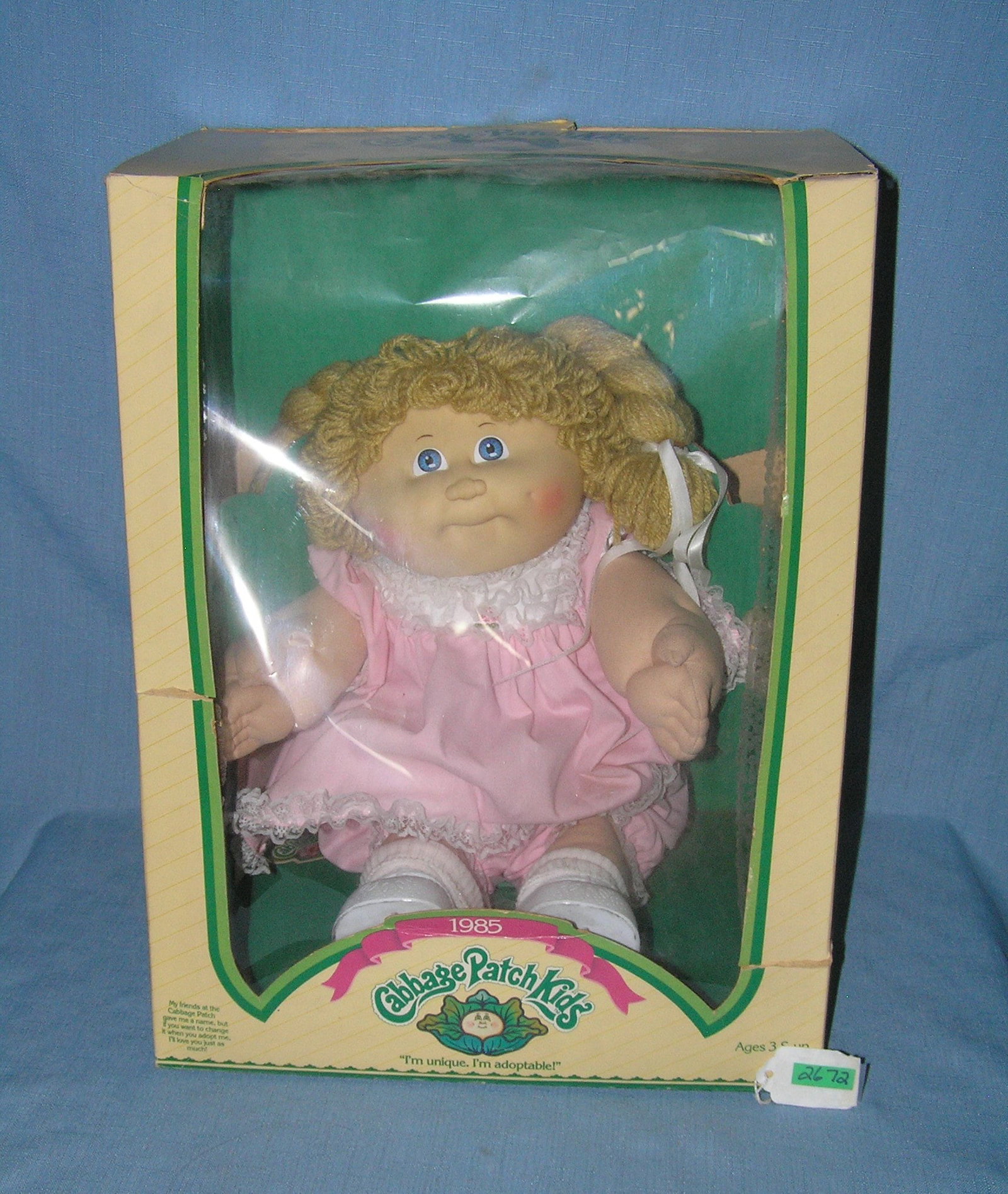 Original Coleco Cabbage Patch doll in original box: Original Coleco Cabbage Patch doll in original box dated 1985 est. value $200.00-$250.00