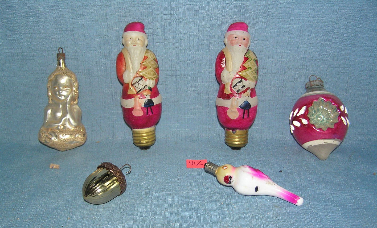 Group of antique and vintage Christmas ornaments: Group of antique and vintage Christmas ornaments circa 1930s to 1950s est. value $150.00-$200.00