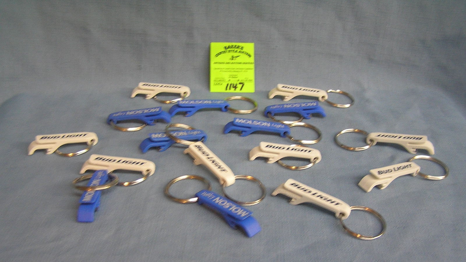 Large collection of Bud light and Molson key chains: Large collection of Bud light and Molson key chains and bottle openers $40.00-$45.00