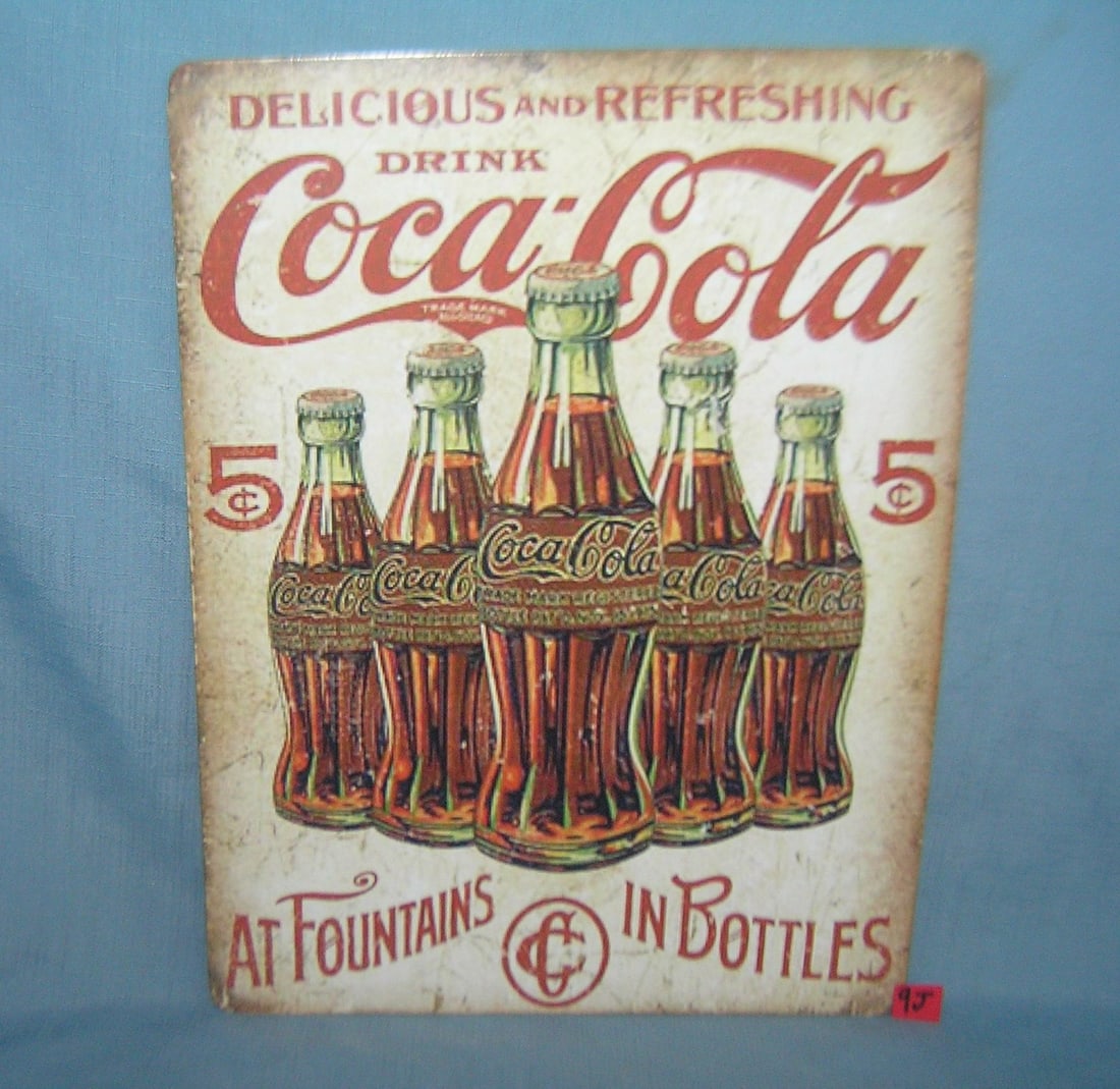 Drink Coca Cola 12 by 16 inches retro style sign: Drink Coca Cola 12 by 16 inches retro style advertising sign printed on PVC hard board these signs are auctioned for there decorative and display purposes est. value $45.00-$60.00