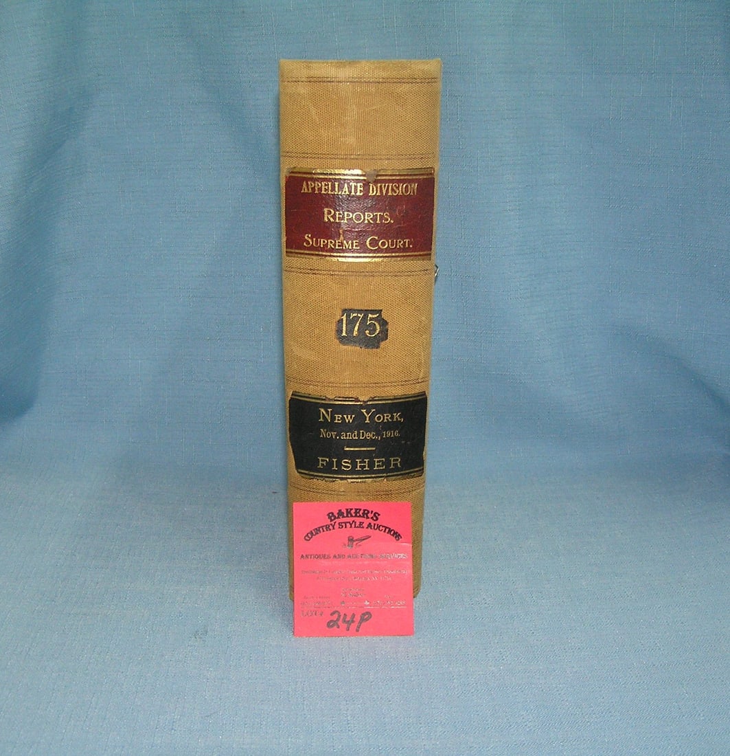 Antique book: Supreme Court Appellate Division: Antique book: Supreme Court Appellate Division Reports of Cases dated 1917 first edition est. value $125.00-$150.00