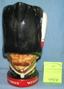 Windsor Supreme Canadian whiskey pitcher: Vintage figural Windsor Supreme Canadian advertising whiskey water pitcher large size $100.00-$125.00