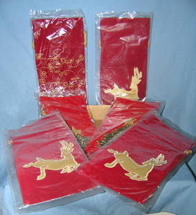 Nice box of felt and gold holiday gift bags or stockings: Nice box of felt and gold holiday gift bags or stockings est. value $50.00-$75.00