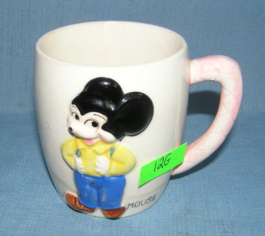 Early Mickey Mouse girls drinking cup: Early Mickey Mouse girl's drinking cup all porcelain marked Walt Disney Productions est. value $150.00-$175.00