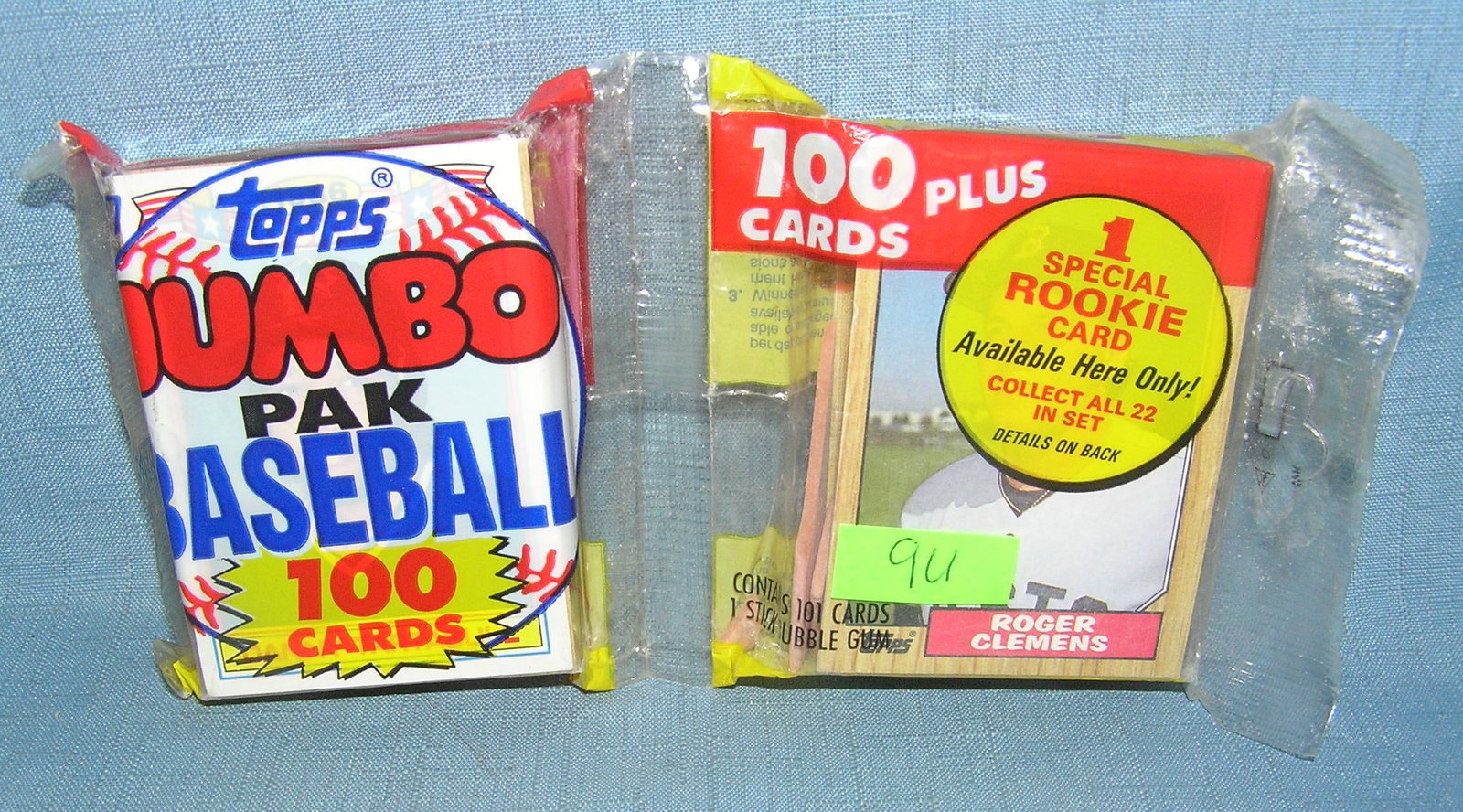 1987 Topps double jumbo pack factory sealed featuring Roger Clemens: 1987 Topps double jumbo pack factory sealed featuring Roger Clemens est. value $35.00-$40.00