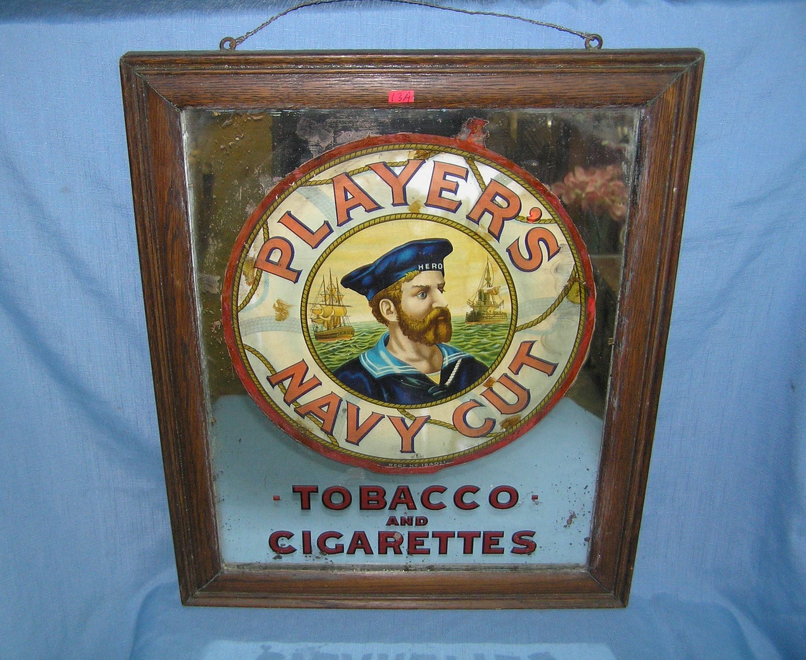 Early 1900's player's Navy cut original tobacco advertising mirror (1 of 1)