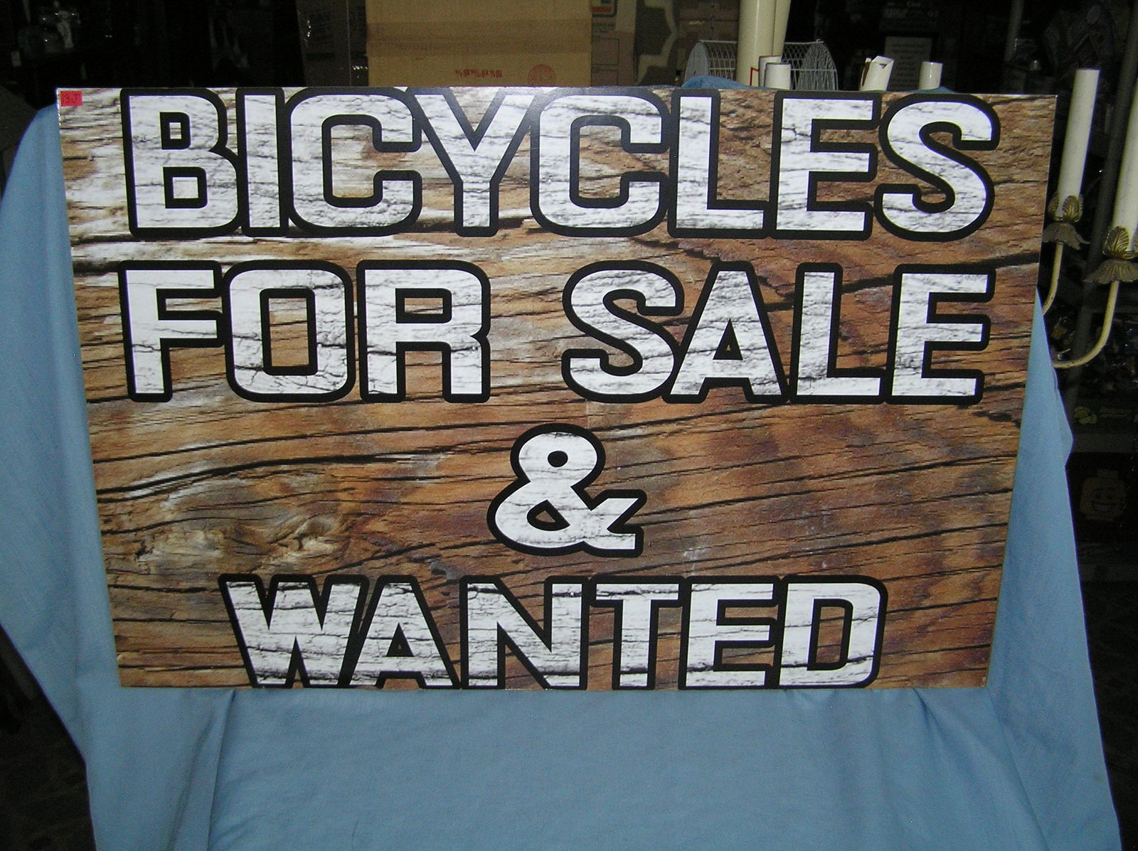 Bicycles for sale and wanted retro style advertising sign (1 of 1)