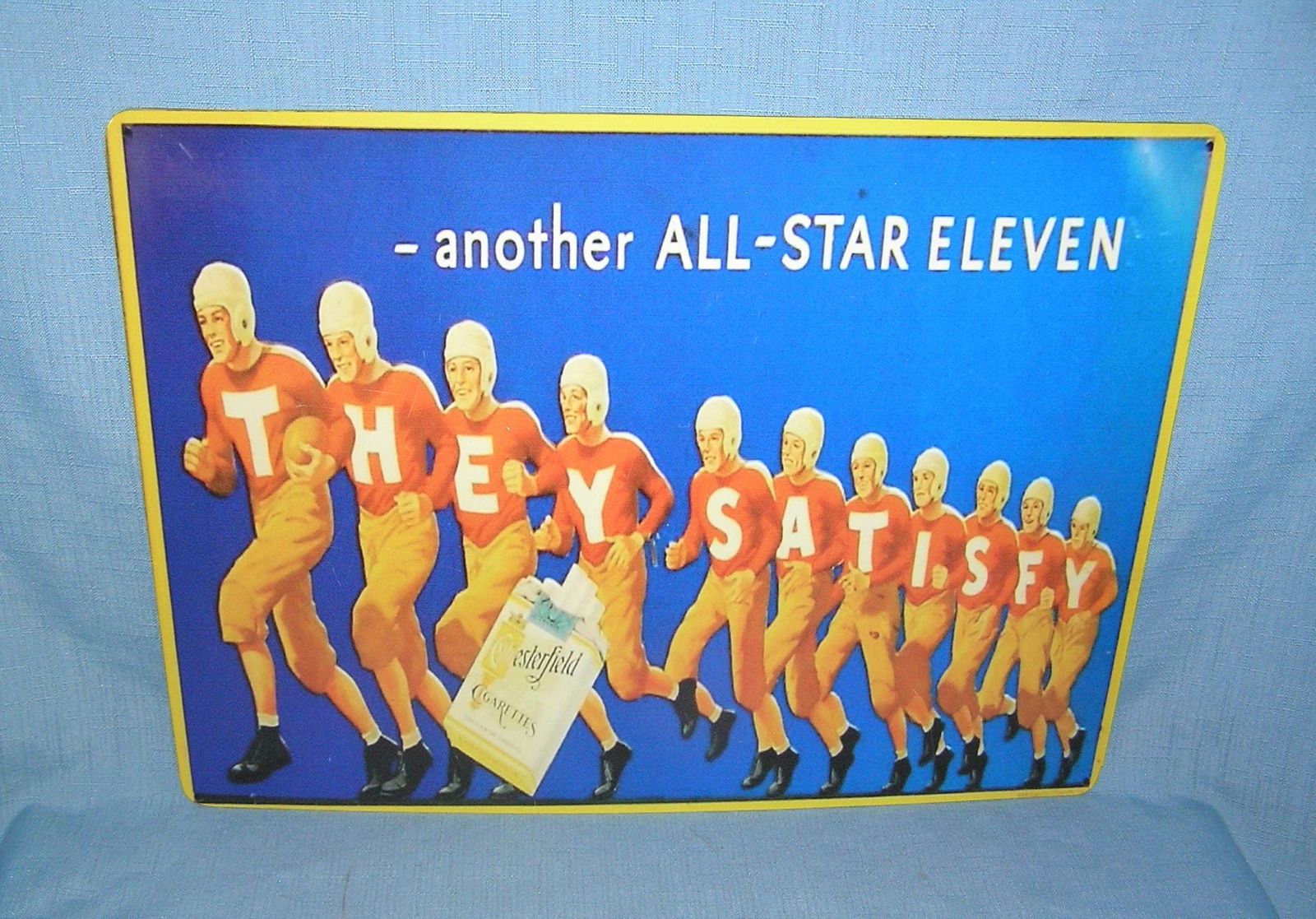 Chesterfield cigarettes another all star 11 football retro style advertising sign (1 of 1)