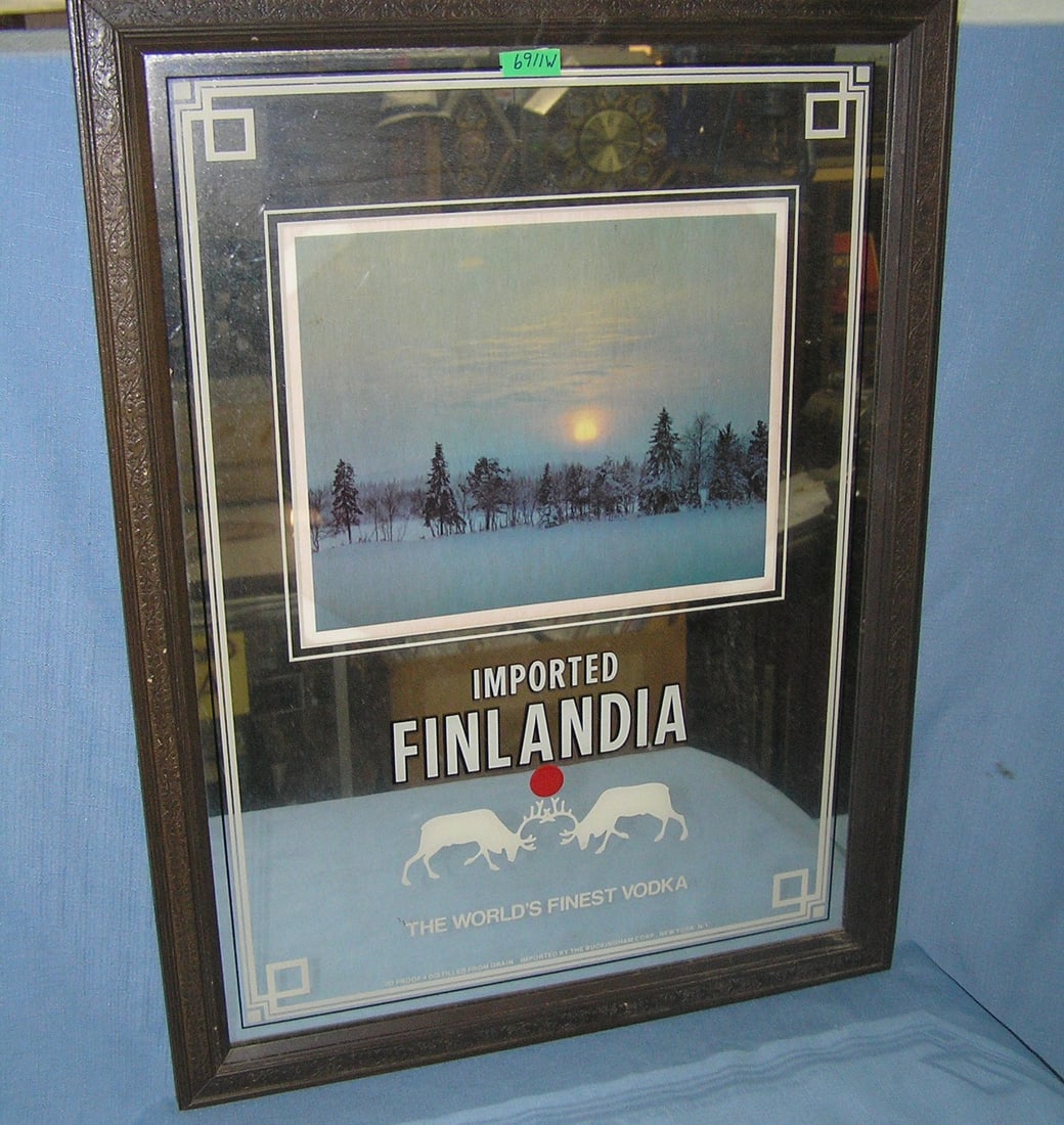 Imported Finlandia framed mirrored advertising sign (1 of 1)