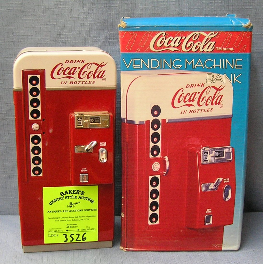 Vintage Coca Cola soda machine cast metal bank: Vintage Coca Cola soda machine cast metal bank mint with original box $40.00-$50.00