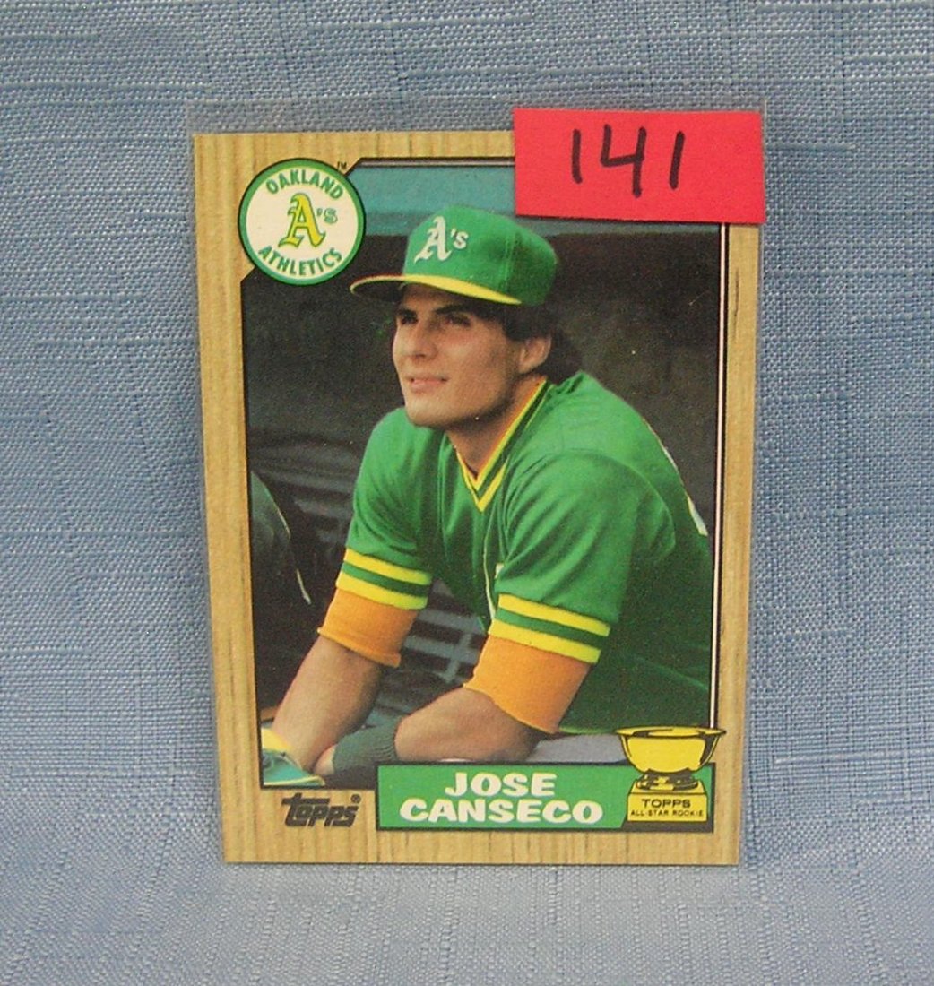 Vintage Jose Canseco rookie baseball card: Vintage Jose Canseco rookie baseball card $25.00-$30.00