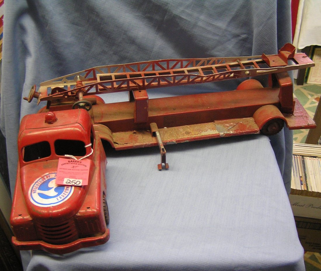 Large Structo Toys fire department ladder truck: Large Structo Toys fire department ladder truck $150.00-$200.00