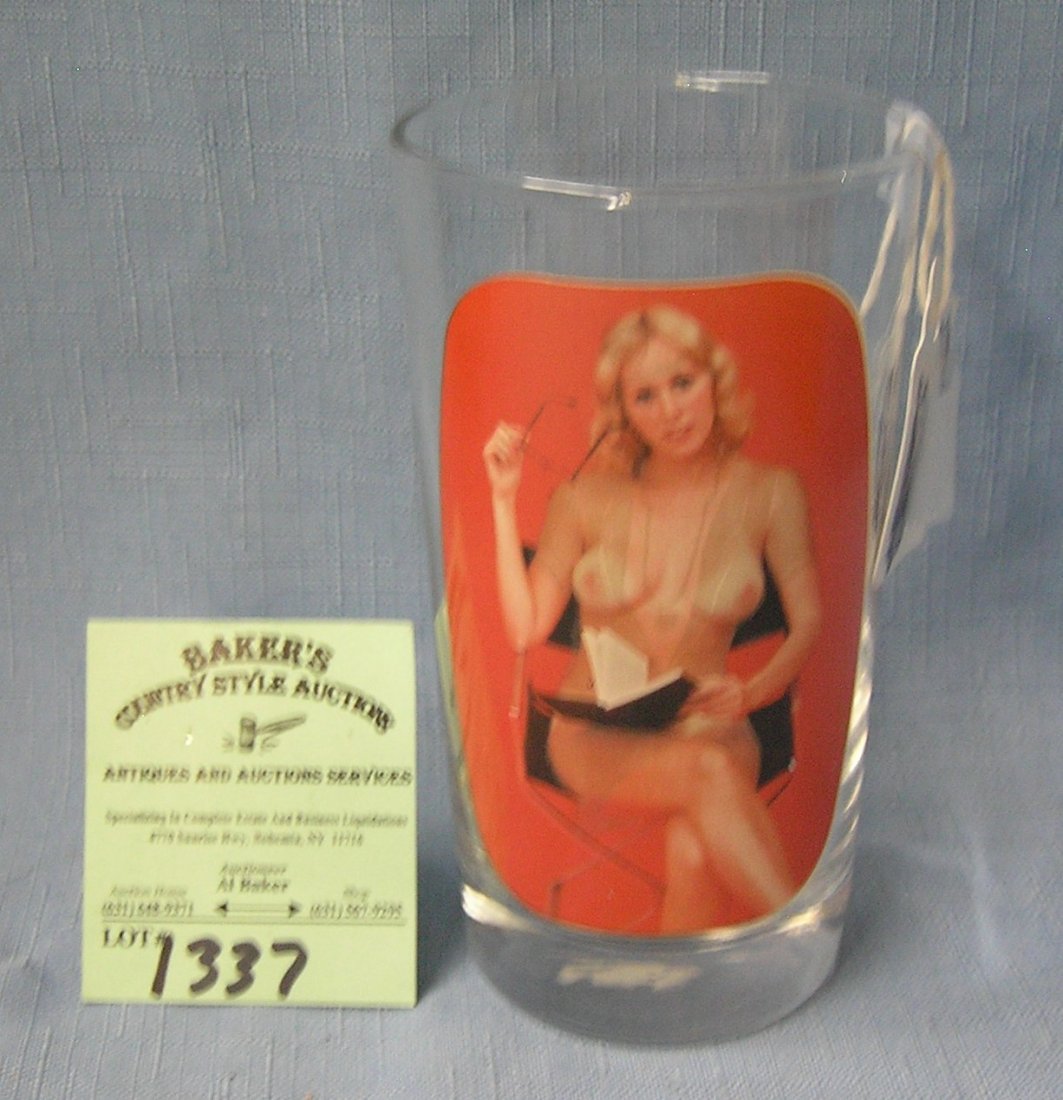 Vintage erotica drinking glass: Vintage erotica drinking glass circa 1960’s est. value $25.00-$30.00