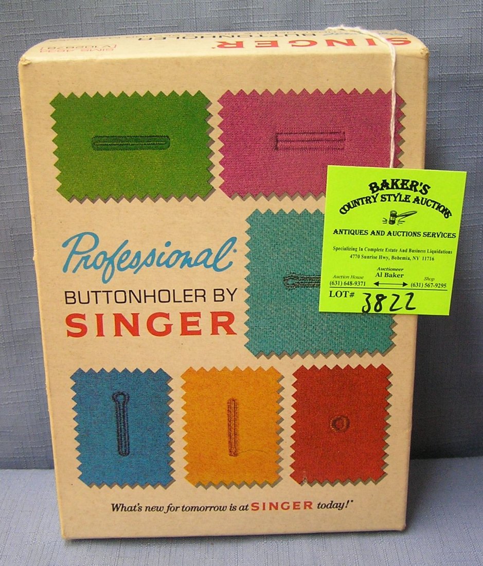 Professional buttonholer kit by Singer mint in box: Professional buttonholer kit by Singer mint in box $35.00-$40.00