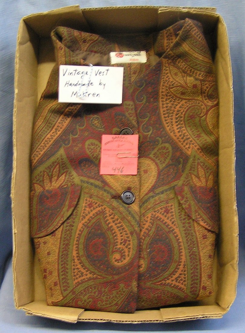 Vintage vest hand made by Mukrem: Vintage vest hand made by Mukrem $75.00-$100.00