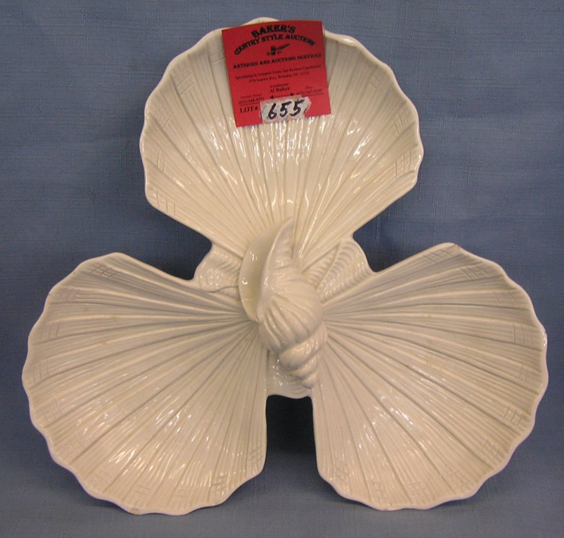 Italian seashell decorated triple sectioned serving: Italian seashell decorated triple sectioned serving dish $40.00-$50.00
