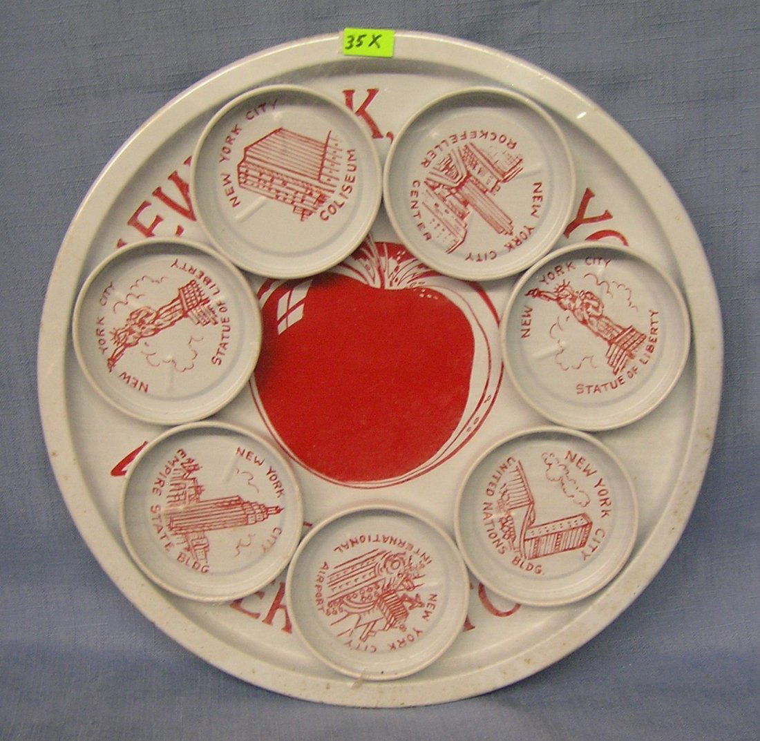 Vintage NY transportational and travel souvenir tin: Vintage NY transportational and travel souvenir tin tray and coaster set $30.00-$40.00