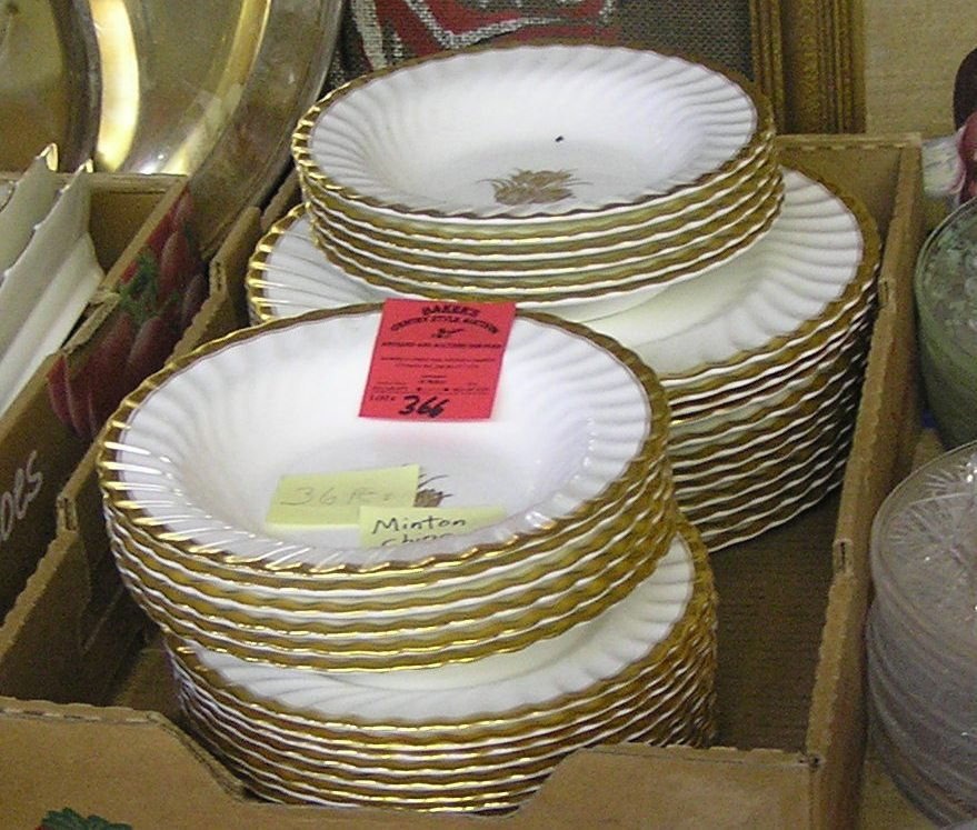 36 piece Minton china dinnerware set: 36 piece Minton china dinnerware set est. value $200.00-$225.00