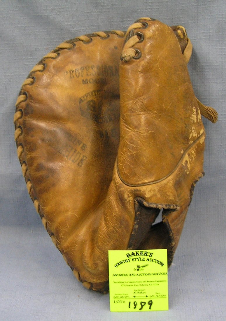 Antique leather baseball glove: Antique leather baseball glove circa 1930’s est. value $150.00-$200.00