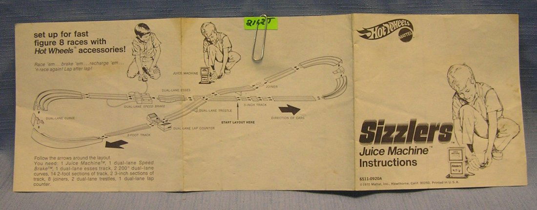 Original 1970 Hot Wheels Sizzler's brochure: Original 1970 Hot Wheels double sided Sizzler's brochure est. value $20.00-$25.00