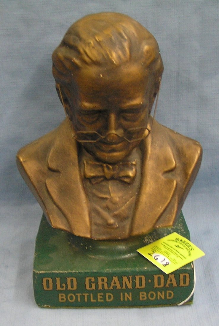 Old Grand Dad bottled bourbon advertising figural store: Old Grand Dad bottled bourbon advertising figural store display circa 1930’s est. value $175.00-$200.00
