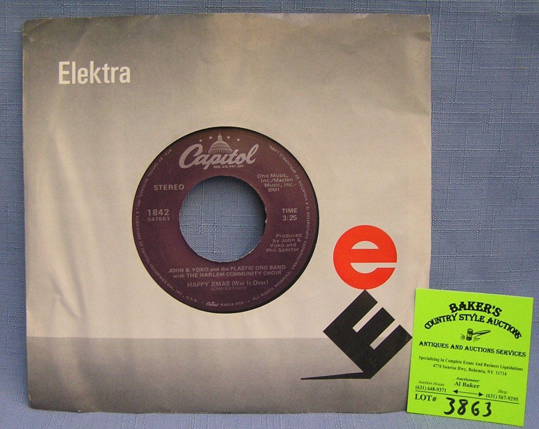 Vintage Yoko Ono and the Plastic Ono Band record album: Vintage Yoko Ono and the Plastic 0no Band 45 rpm record by Capital Records $15.00-$20.00